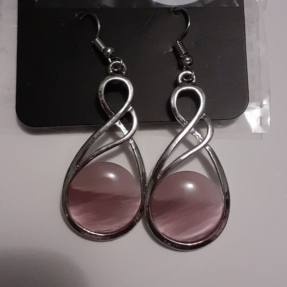 Swept Away Pink Moonstone Earrings